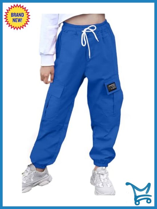 Pants - Girls & Womens Cargo Jogger Pants Drawstring Elastic Waist Cotton Blend